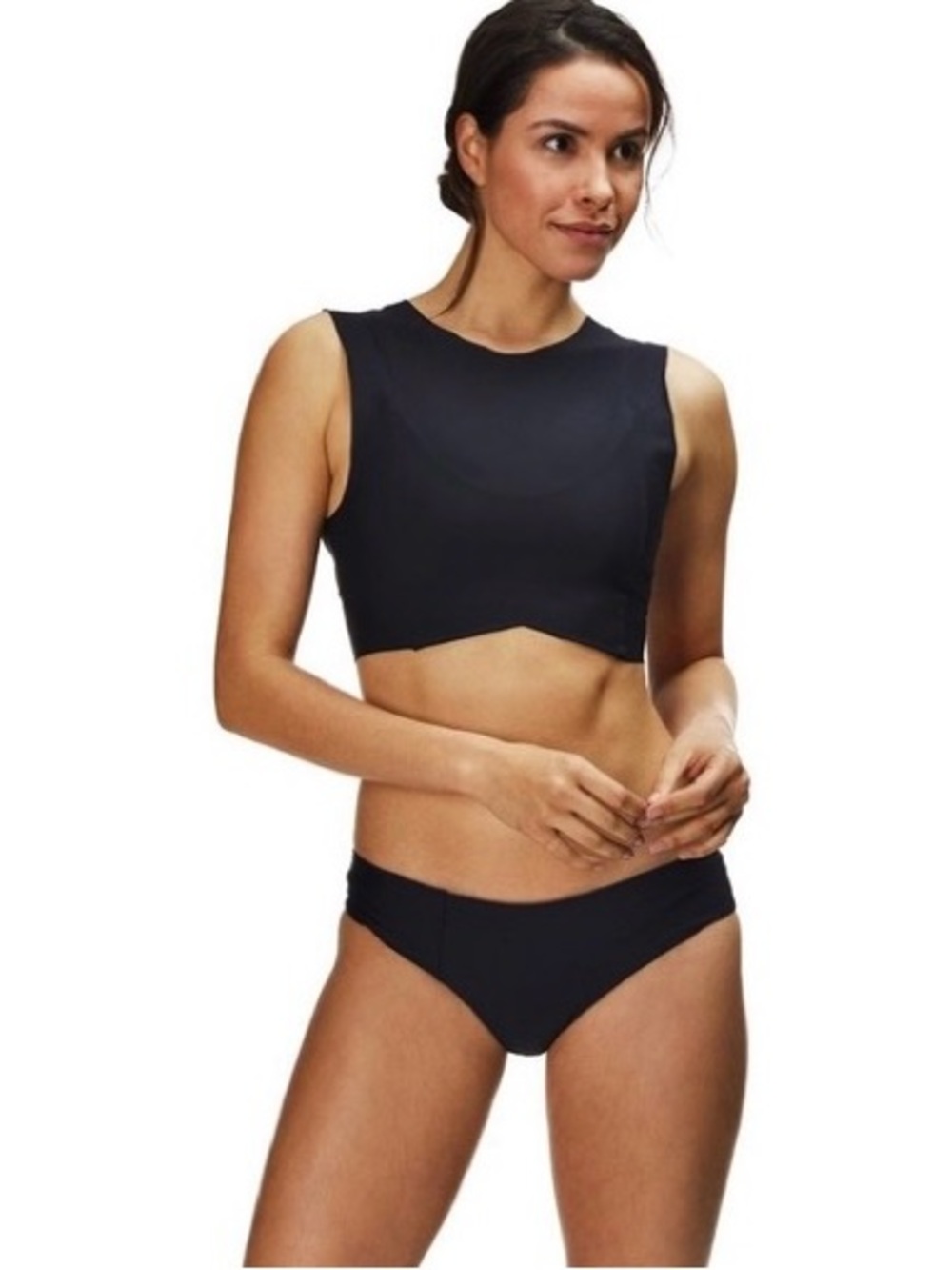 BOYS + ARROWS | M | Teagan Tomboy Laser Cut Hyper-Minimal Crop Tank Bikini Top